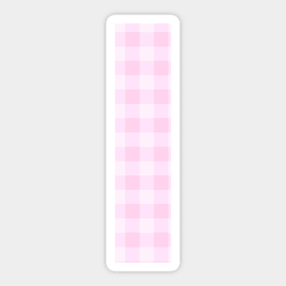 Pink Letter I in Plaid Pattern Background. Sticker